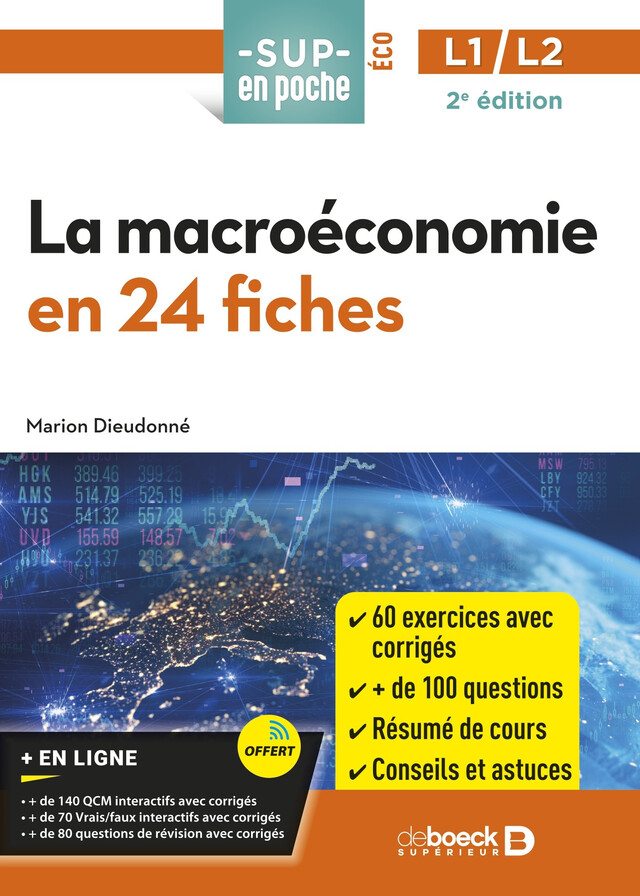 La macroéconomie en 24 fiches : Licence 1 et Licence 2 - Marion Dieudonné - De Boeck Supérieur
