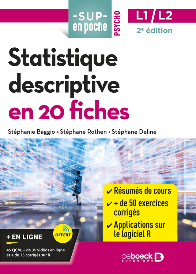 Statistique descriptive en 20 fiches : Licence 1 et Licence 2 - Stéphanie Baggio, Stéphane Rothen, Stéphane Deline - De Boeck Supérieur