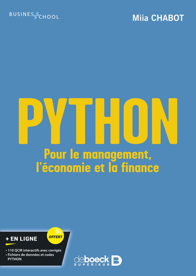 Python : Pour le management, l'économie et la finance - Miia Chabot - De Boeck Supérieur