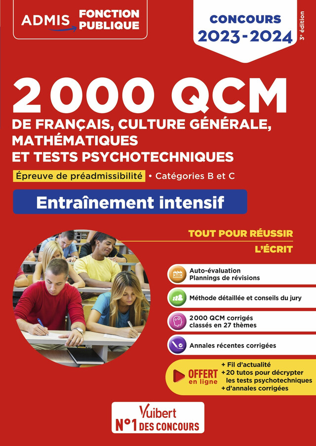 2000 QCM de Français, Culture générale, Mathématiques et Tests psychotechniques - Sébastien Drevet, Dominique Dumas - Vuibert