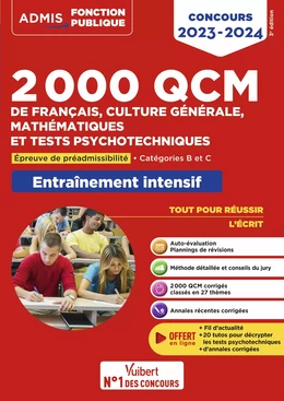 2000 QCM de Français, Culture générale, Mathématiques et Tests psychotechniques