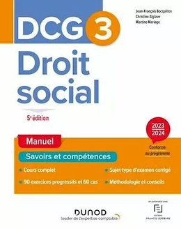 DCG 3 - Droit social - Manuel 2023-2024