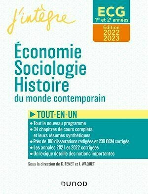 ECG 1 ET ECG 2 -  Economie, Sociologie, Histoire du monde contemporain 2023-2024 - Collectif Collectif - Dunod