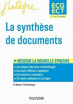 ECG-ECT 1 & 2 La synthèse de documents - Danielle Baisse, Florence Deschemps - Dunod