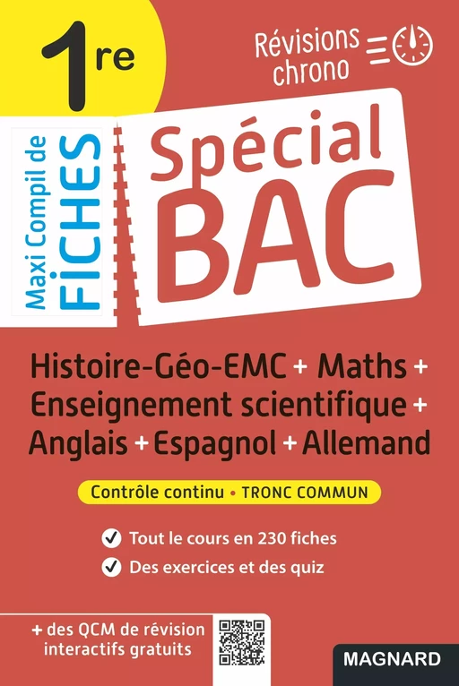 Spécial Bac Maxi Compil de Fiches contrôle continu 1re BAC 2025 - Nadine Daboval, Hélène Fonty, Nicolas Garel, Astrid Haeffner, Isabelle Eisenstein, Marc Reynés Molero, Fabienne Bourdillat - Magnard