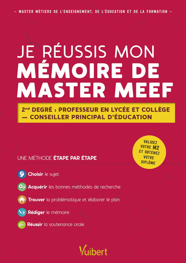 Je réussis mon mémoire de Master MEEF - Alain Jaillet, Béatrice Mabilon-Bonfils - Vuibert