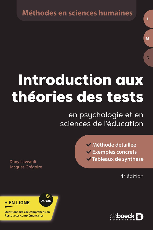Introduction aux théories des tests en psychologie et en sciences de l'éducation - Dany Laveault, Jacques Grégoire - De Boeck Supérieur