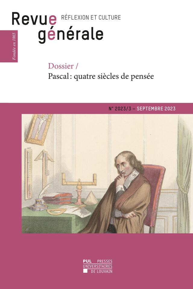 Revue générale n° 2023/3 - Frédéric Saenen - Presses Universitaires de Louvain - Ciaco