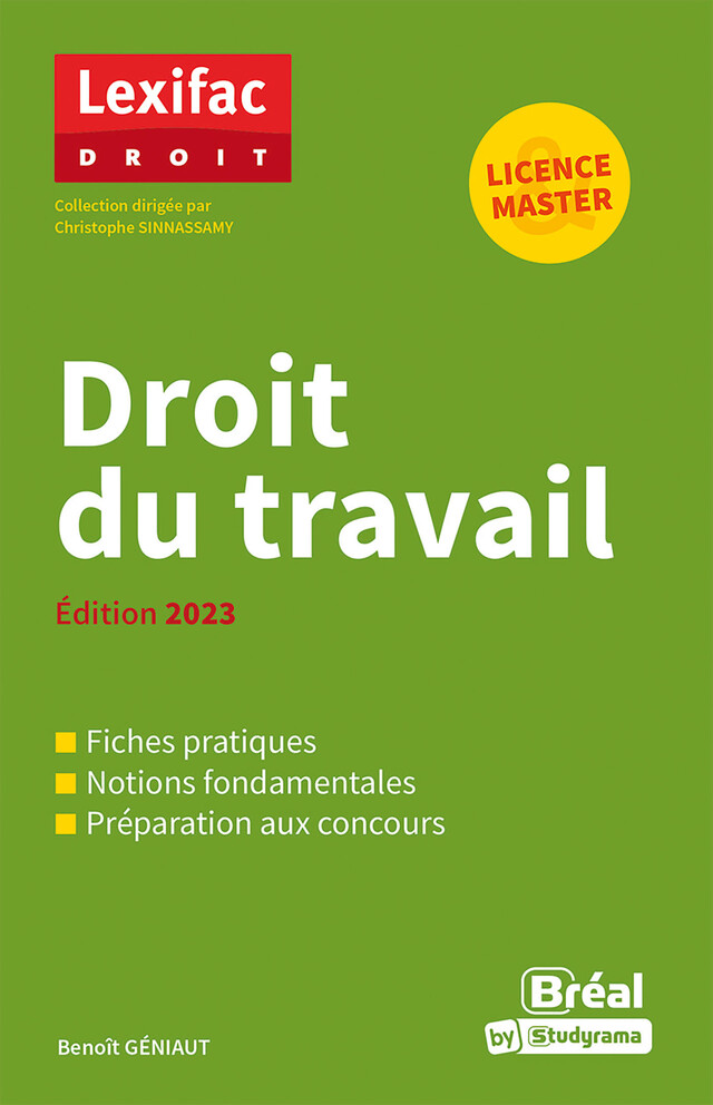 Droit du travail - Licence, Master - Édition 2023 - Benoît Géniaut - Bréal