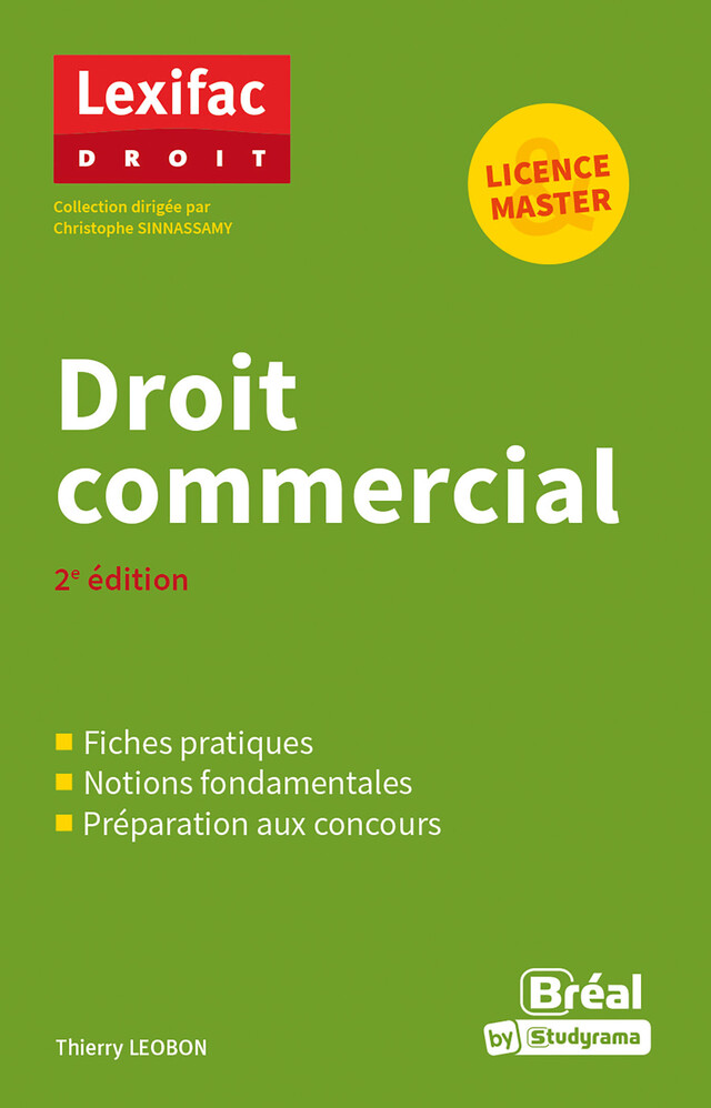 Droit commercial - Licence, Master - Thierry Leobon - Bréal