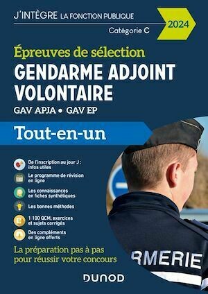 Epreuves de sélection Gendarme adjoint volontaire 2024 - Benoît Priet, Corinne Pelletier, Fabrice de Donno, Rémy Plisson - Dunod