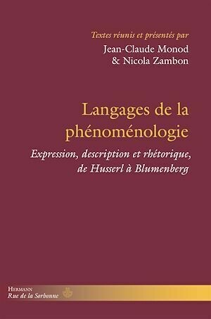 Langages de la phénoménologie - Jean-Claude MONOD - Hermann