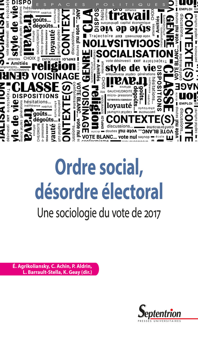 Ordre social, désordre électoral -  - Presses Universitaires du Septentrion