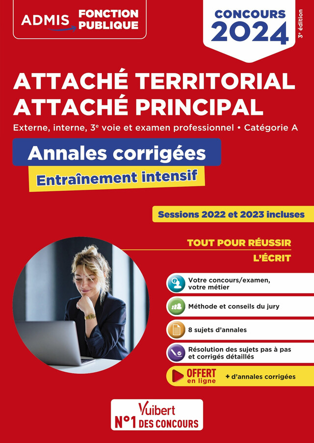 Concours Attaché territorial - Catégorie A - Annales corrigées - Olivier Bellégo - Vuibert