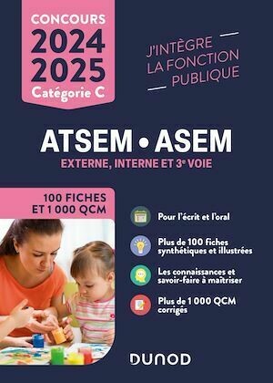 Concours ATSEM/ASEM - 100 Fiches et 1 000 QCM - 2024-2025 - Corinne Pelletier - Dunod