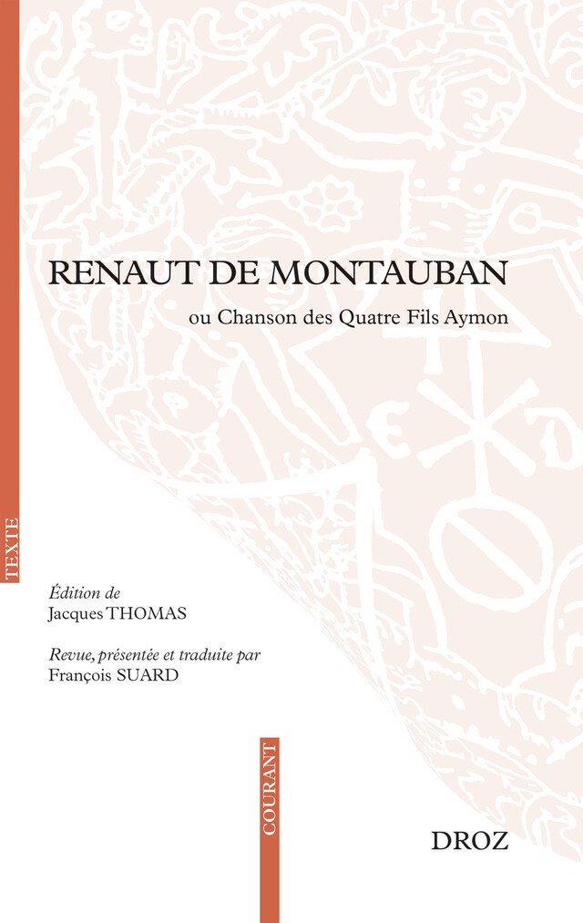 Renaut de Montauban -  - Librairie Droz