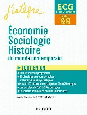 ECG 1 ET ECG 2 -  Economie, Sociologie, Histoire du monde contemporain 2024-2025 -  Collectif - Dunod