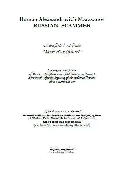 Russian scammer - Roman Alexsandrovich Marasanov - Pascal Maurice éditeur