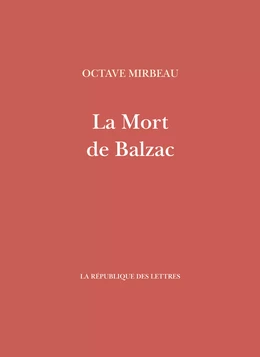 La Mort de Balzac