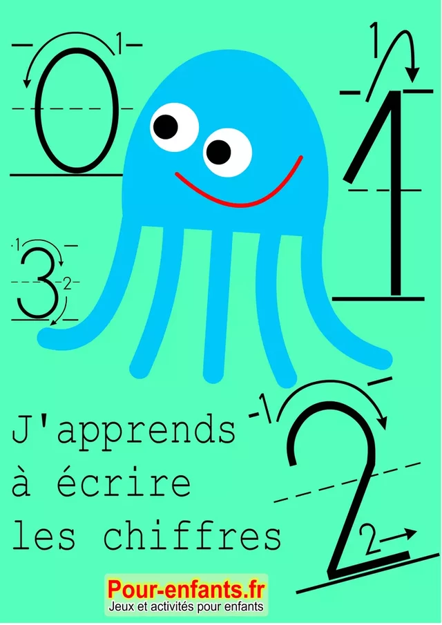 Apprendre à écrire les chiffres en maternelle. Nombres de 0 à 9. - Claude Marc - Pour-enfants.fr