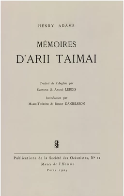 Mémoires d’Arii Taimai