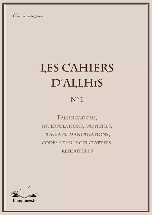 Les Cahiers d'Allhis n°1 - Sandrine Coin-Longeray - Chemins de tr@verse