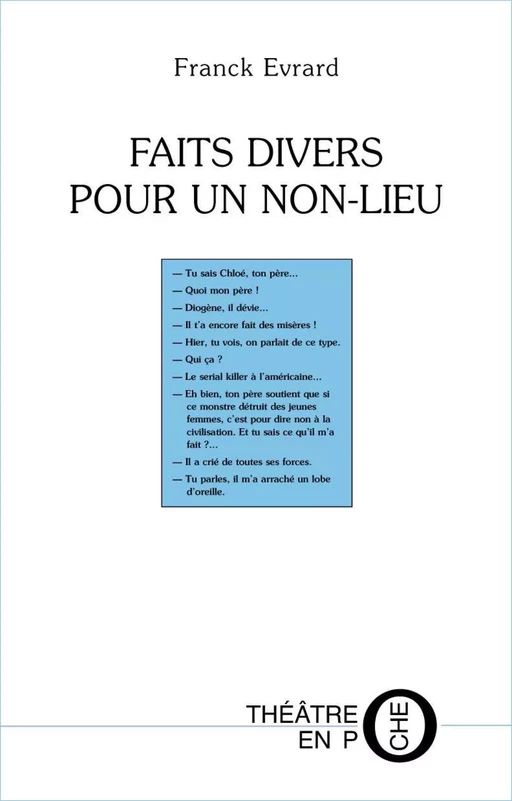 Faits divers pour un non lieu - Franck Evrard - Editions du Laquet