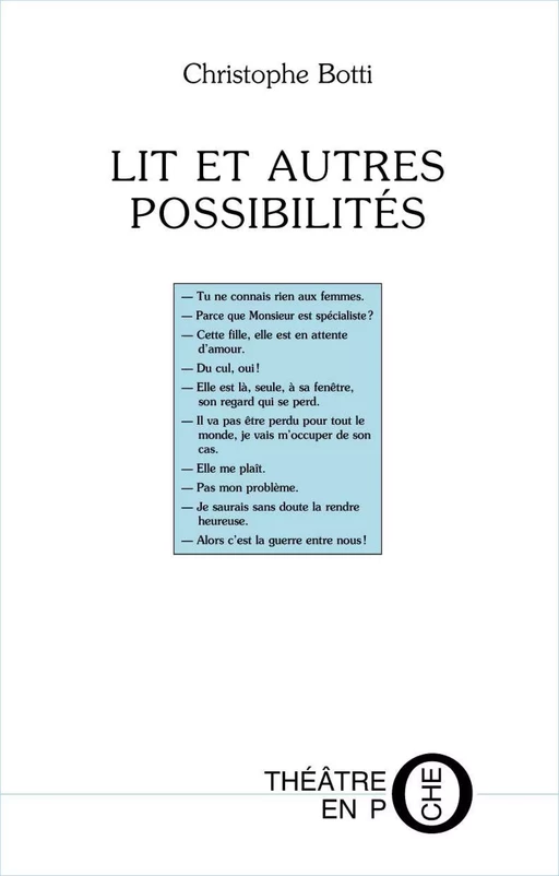 Lit et autres possibilités - Christophe Botti - Editions du Laquet