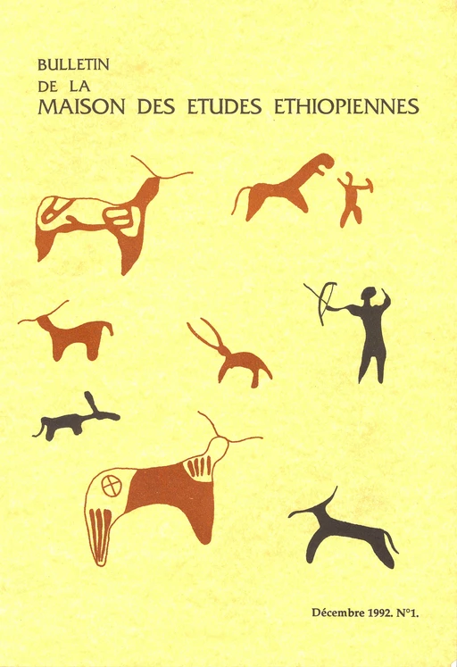 Bulletin de la Maison des études éthiopiennes | Décembre 1992. N°1 -  - Centre français des études éthiopiennes