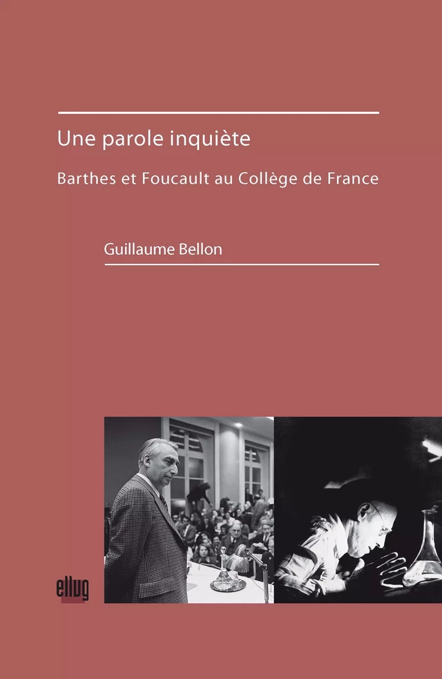 Une parole inquiète - Guillaume Bellon - UGA Éditions