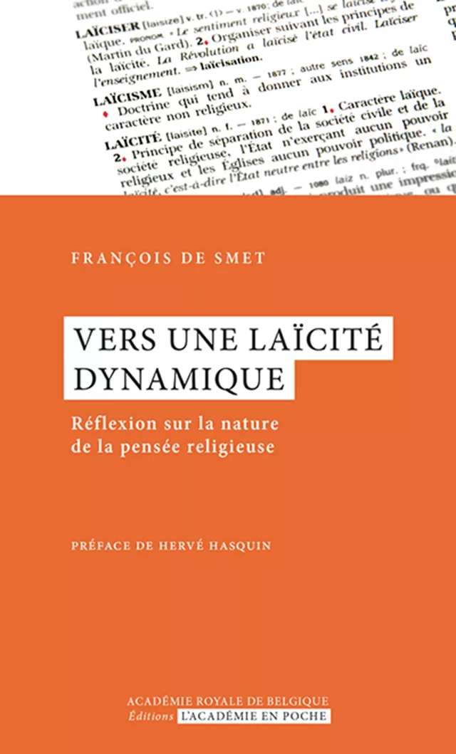 Vers une laïcité dynamique - François de Smet - Académie royale de Belgique