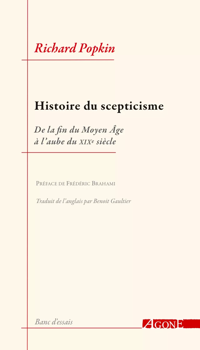 Histoire du scepticisme - Richard Popkin - Agone