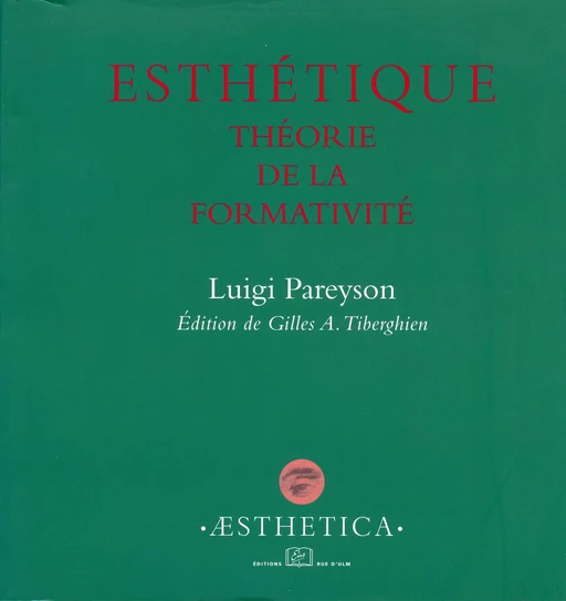 Esthétique - Luigi Pareyson - Éditions Rue d’Ulm via OpenEdition