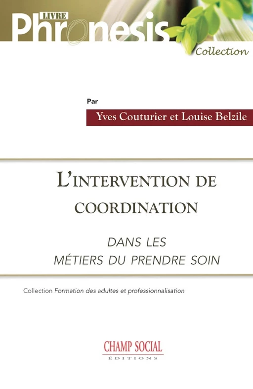 L'intervention de coordination dans les métiers du « prendre soin » - Yves Couturier, Louise Belzile - Champ social Editions