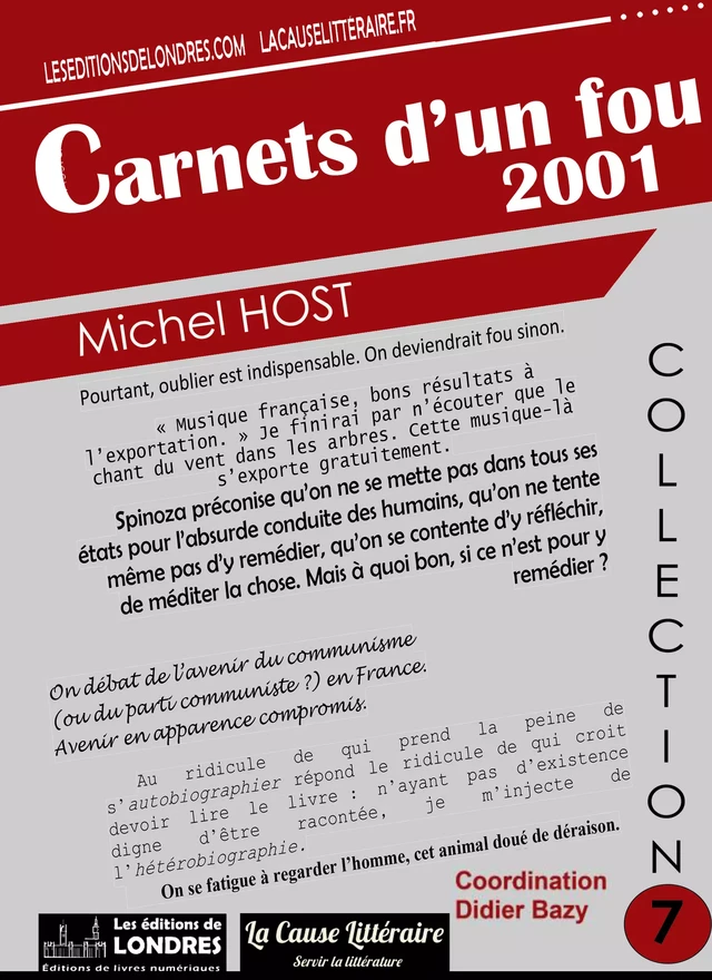 Carnets d'un fou 2001 - Michel Host - Les Editions de Londres