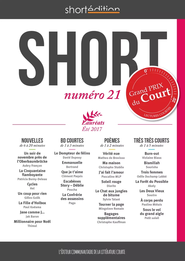 SHORT 21 - Auteurs Collectif - shortEdition