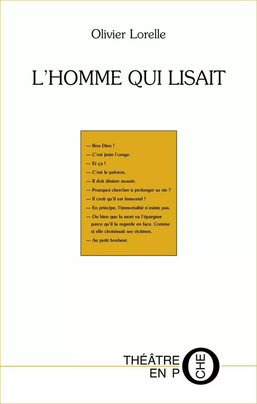 L'homme qui lisait suivi de Victoire - Olivier Lorelle - Editions du Laquet