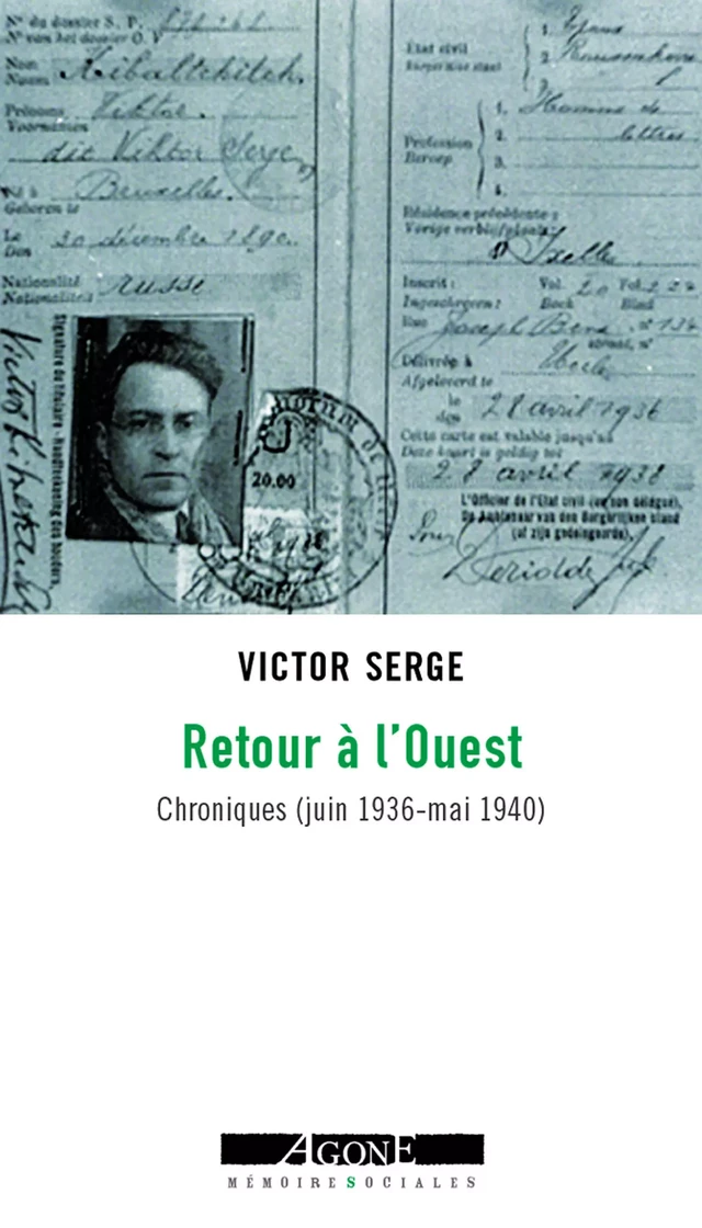 Retour à l’Ouest - Victor Serge - Agone