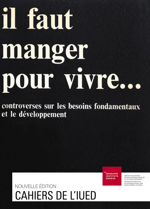 Il faut manger pour vivre… -  - Graduate Institute Publications