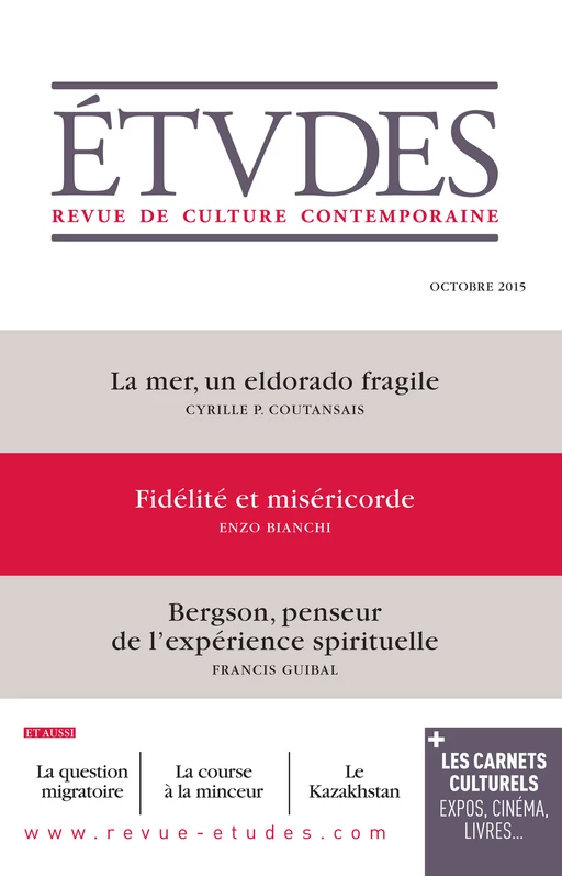 Etudes Octobre 2015 -  Collectif - Revue Études