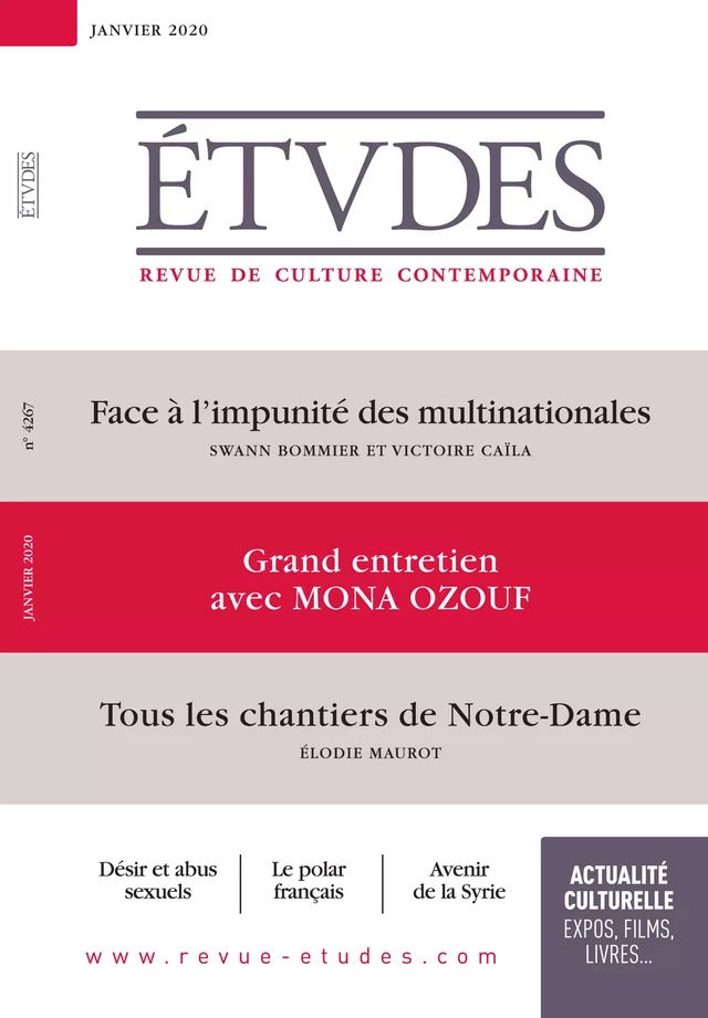 Revue Etudes - Face à l'impunité des multinationales - Collectif Auteur - Revue Études