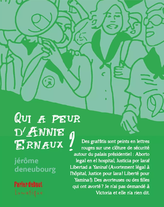 Qui a peur d’Annie Ernaux ? - Jérôme Deneubourg - Editions Lunatique