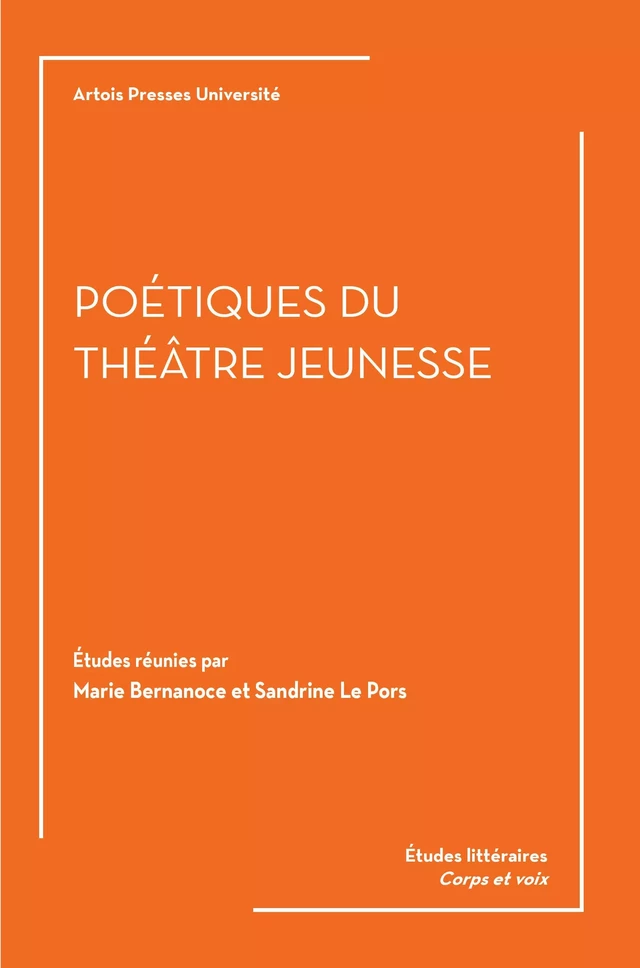 Poétiques du théâtre jeunesse -  - Artois Presses Université