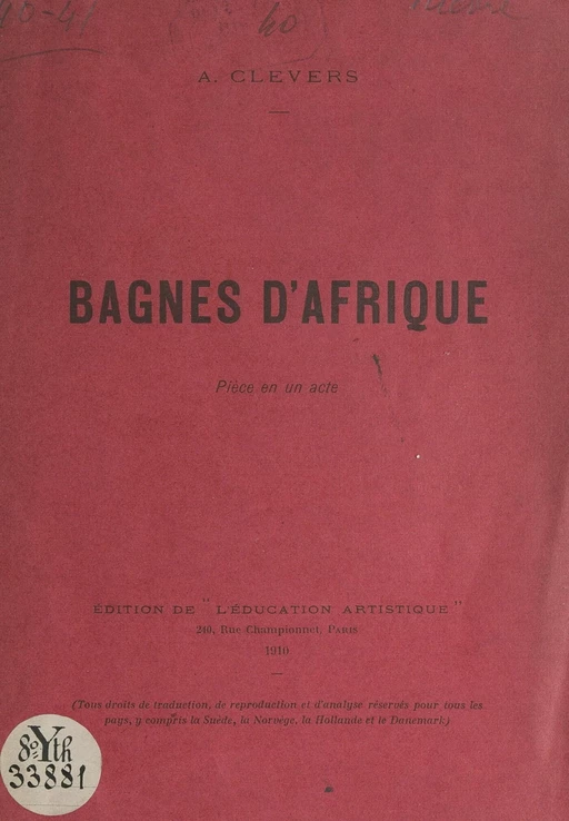 Bagnes d'Afrique - A. Clevers - FeniXX réédition numérique