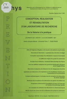 Conception, réalisation et réhabilitation d'un laboratoire de recherche : de la théorie à la pratique