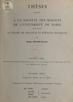 Étude des fluctuations d'aimantation dans le fer au voisinage de la température de Curie par diffusion des neutrons