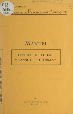 Épreuve de lecture Jeannot et Georges