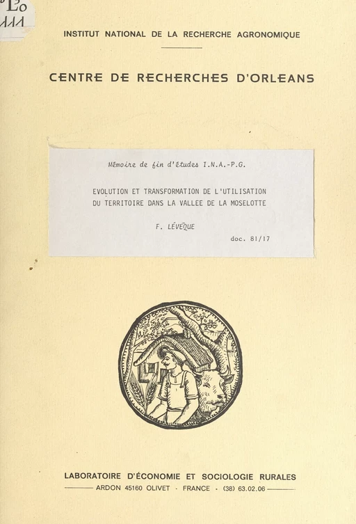 Évolution et transformation de l'utilisation du territoire dans la vallée de la Moselotte - Françoise Lévêque - FeniXX réédition numérique