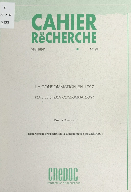 La consommation en 1997 - Patrick Babayou - FeniXX réédition numérique