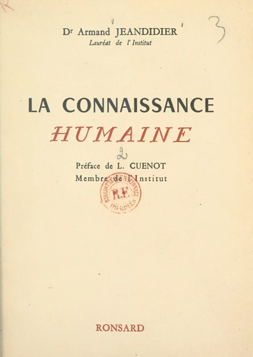 La connaissance humaine (2) - Armand Jeandidier - FeniXX réédition numérique